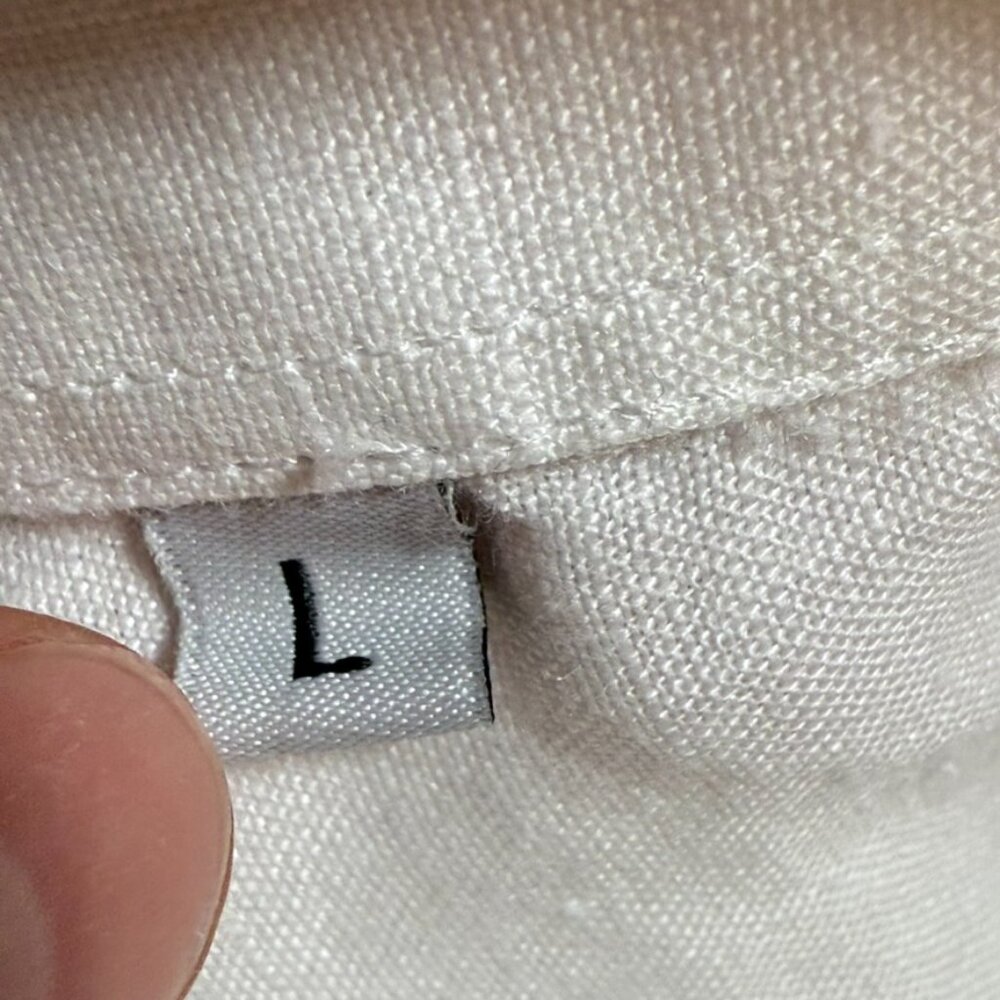 Naracamicie Mens Slim Fit Italian Linen Button Shirt White Office Sz L US Medium - Picture 5 of 10